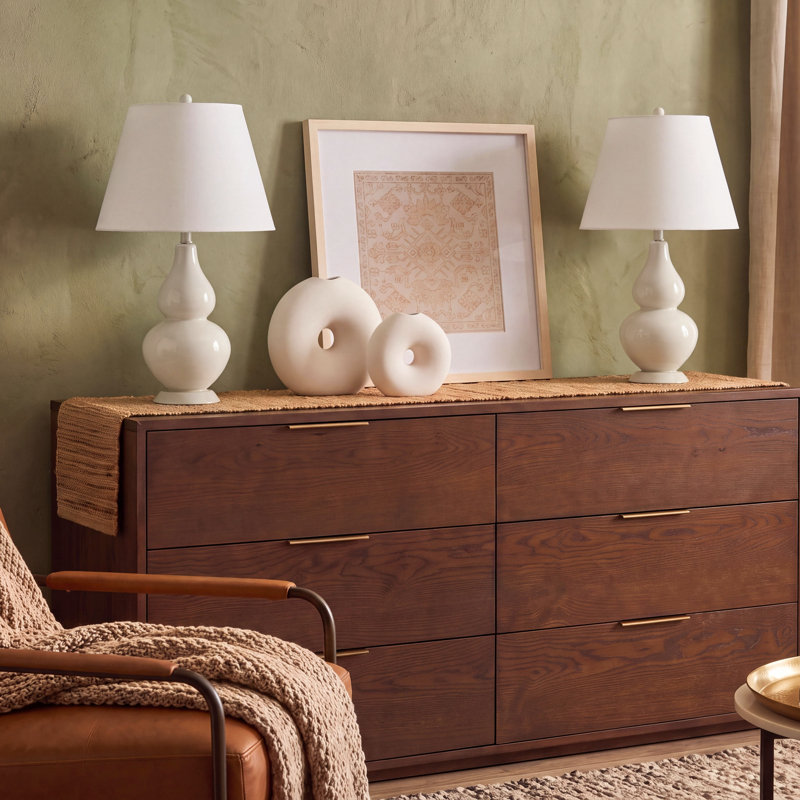 Ensemble de lampes de table 26,5 "Moriarty, Gris perle