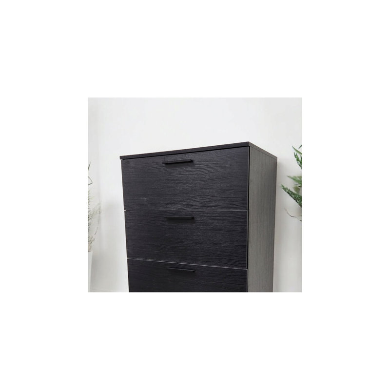  Commode noire à quatre tiroirs pour chambre à coucher, Noir, noir, noir, noir