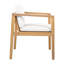 Ensemble de 4 chaises de patio Modernes, bois d'acacia, coussins beiges