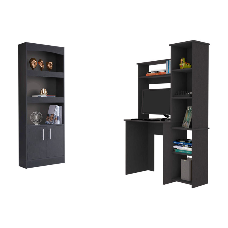 Ensemble de bureau 2 pièces, bibliothèque Do²a + bureau Aramis, Noir