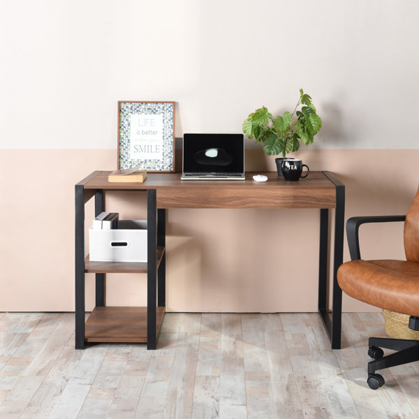 Avondale 47 W Industrial Style Work Desk with Shelf Home Office Desk Zipcode Design