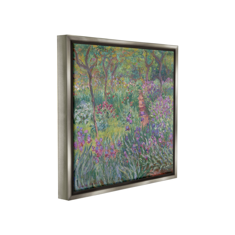 «Lavender Garden Path Floater Frame» sur, Cadre flottant gris lustré, H 18 po x l 18 po