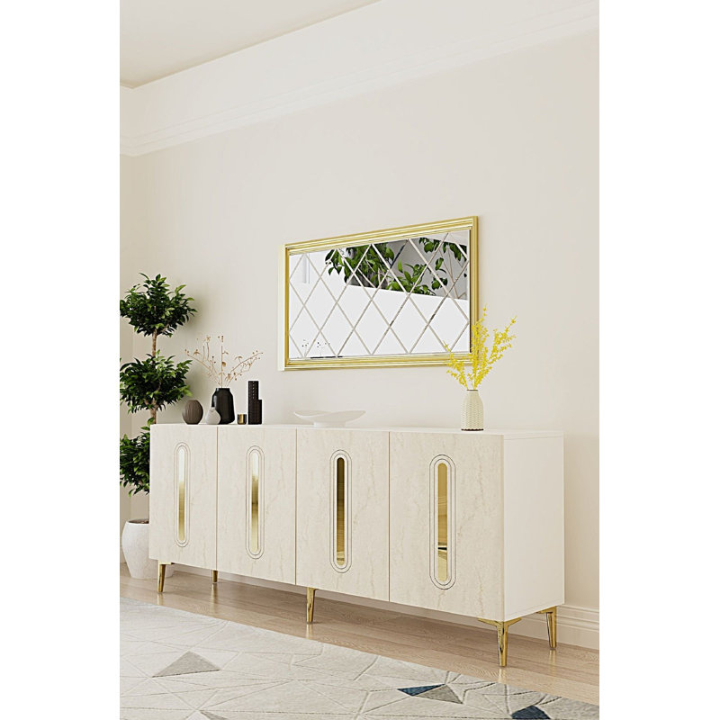 Console, Beige/Silver