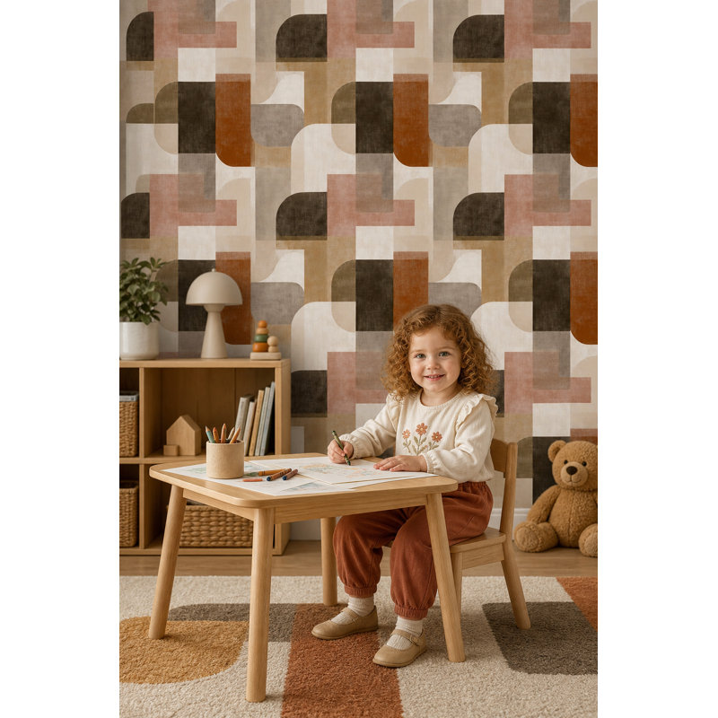 Papier peint moderne abstrait Mid-Century, Textured Non-Pasted
