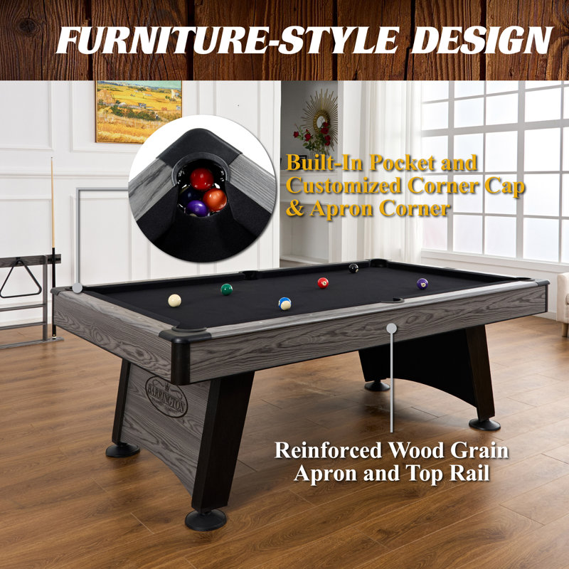 Table de billard 7,5 pi avec porte-queues et accessoires Barrington Billiards Blackstone