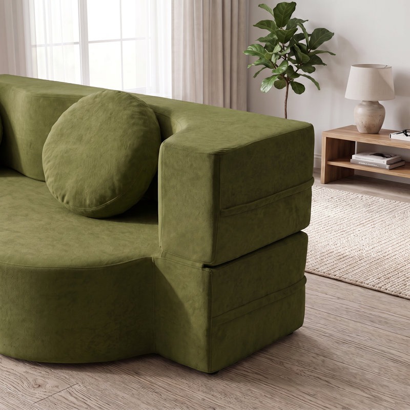 Upholstered 78.7 " Sofa Bed, Green