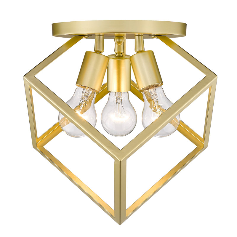 Calliope Steel Semi Flush Mount, Olympic Gold