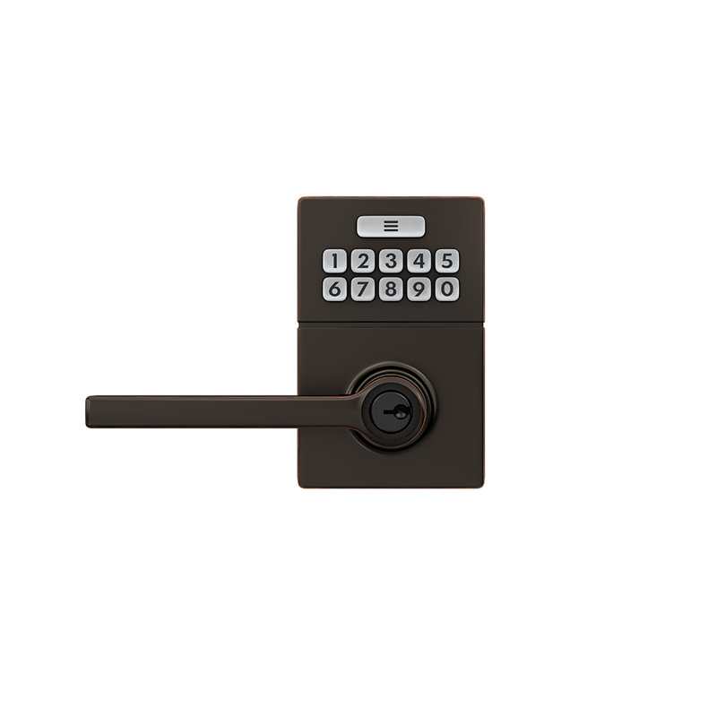 Gatlin Keypad Electronic Lock With Solstice Lever Non-Connected, Aged Bronze