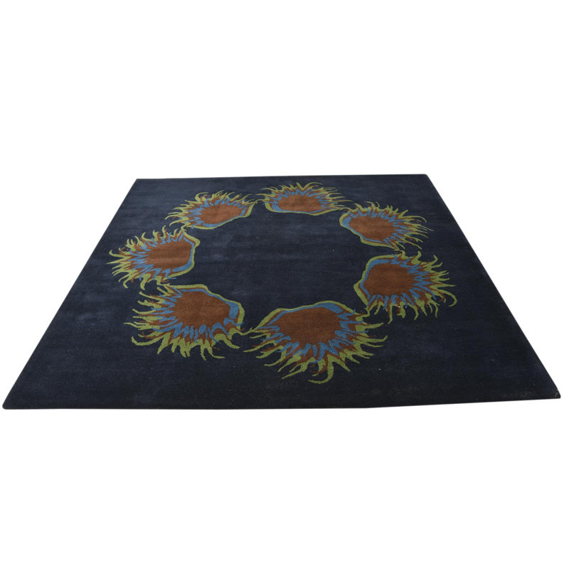 Rectangle Pineland Navy Blue Rug