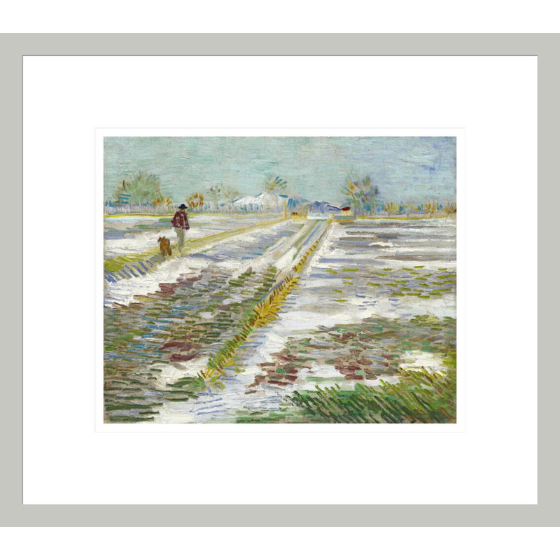 Paysage avec neige (Paysage enneigé) par Vincent van Gogh, impression giclée encadrée, 13,75 po H x 15,6 po L