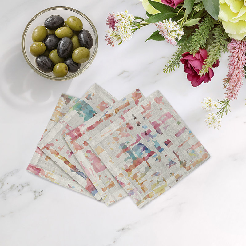 Coco Cotton Sateen Cocktail Napkins, Cream