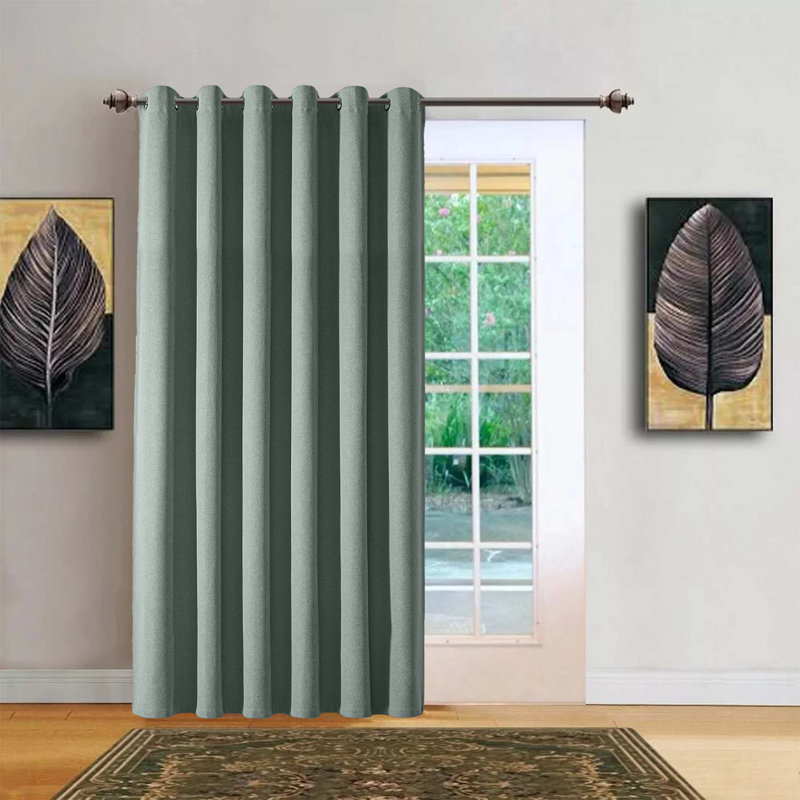 Aspire Homeware Linen 100% Blackout Single Panel Curtain for Complete Light Blocking and Better Sleep, Sage Green