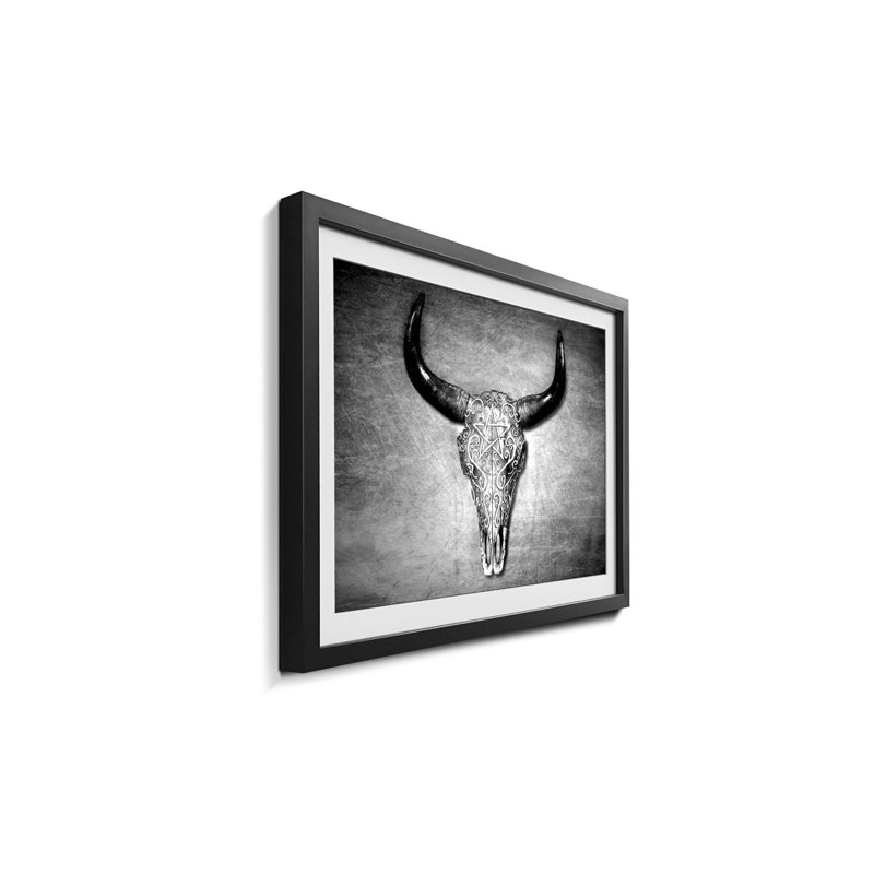 Black White Head - Single Picture Frame Print, 60cm H x 80cm W