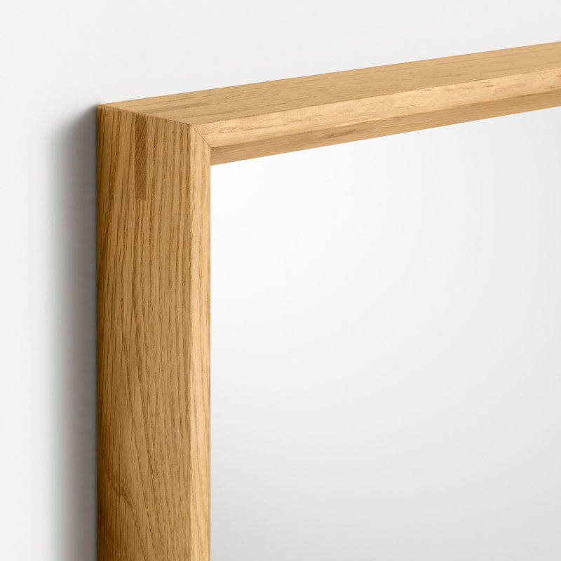 Mode Rectangle Solid Wood Mirror, White Oak