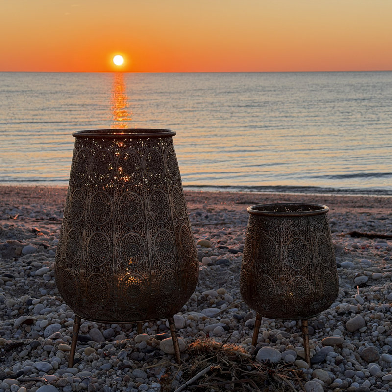 2 Piece Chubby Potbelly Candle Lanterns