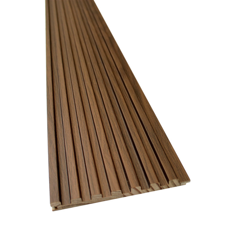 106" x 6" Decorative 3D Slat Wood Wall Panels - Shiplap Style for Interior, Oak Brown