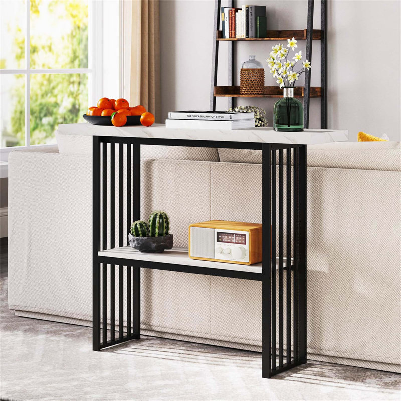 Byersville 120cm Console Table, White, Black