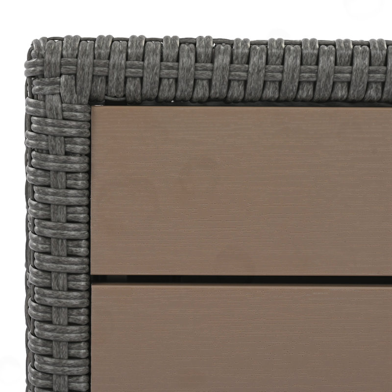 Ensemble modulaire de patio 6 pièces avec table basse extensible et seau à glace, Gris