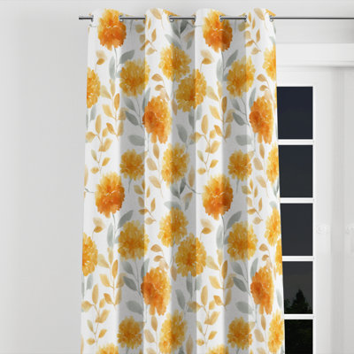 Rideaux à motif floral - 1 panneau de rideaux à œillets Boho
