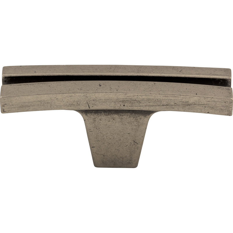 Flared 2 5/8" Length Geometric Knob, Pewter Antique