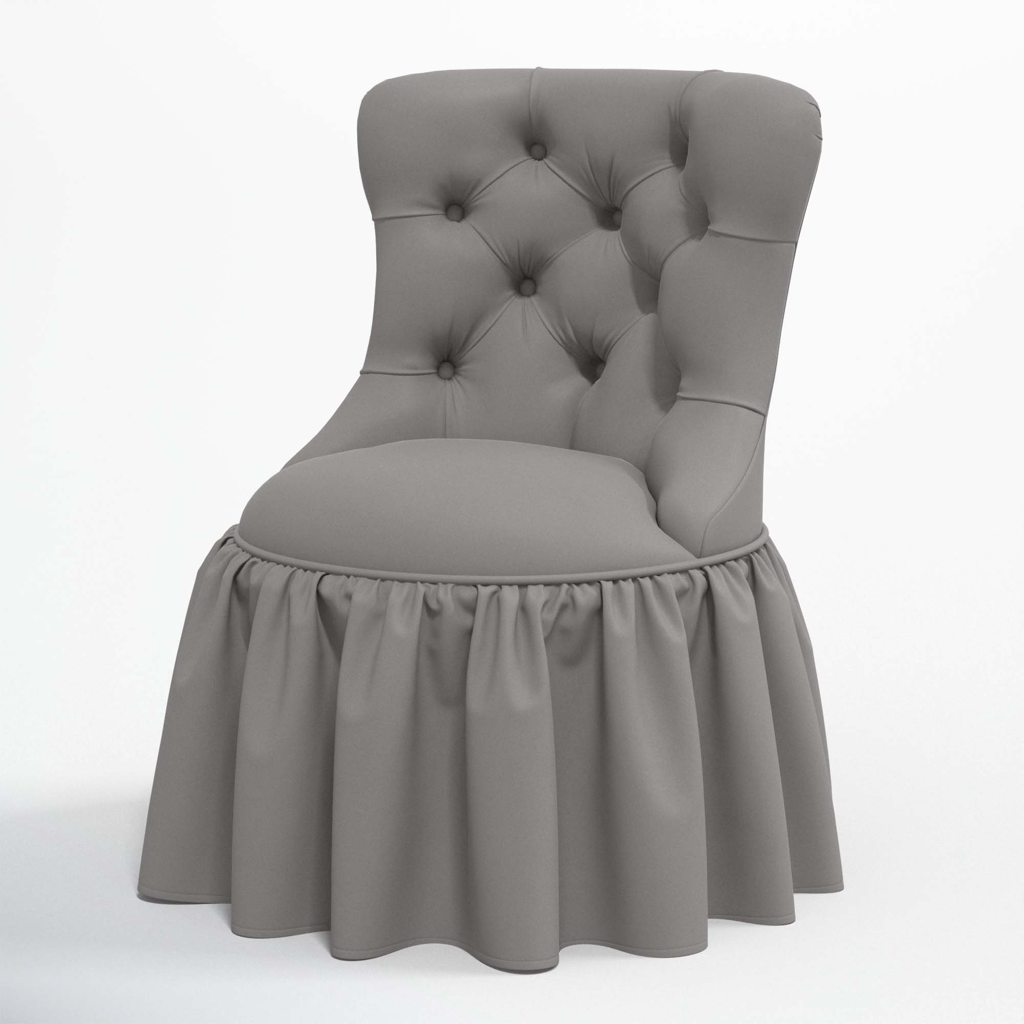 Minnie Upholstered Side Chair, Classic Otter Performance Velvet