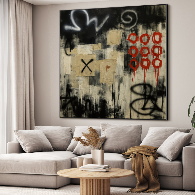 Extra Large Wall Art Fabric Print - Modern Abstract for Contemporary Home Artwork Decor for Living Room or Bedroom - "Frame Assembly Required (Unfinished Frame)"