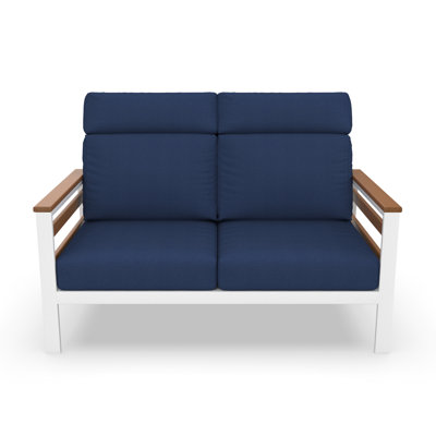 Townsend Metal Outdoor Loveseat With Sunbrella Cushion by Birch Lane