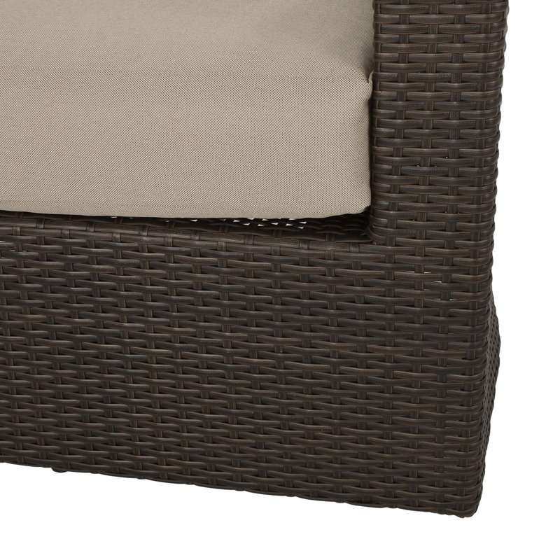 CHAISE CLUB PIVOTANTE DARIUS, Coussin beige / structure brune