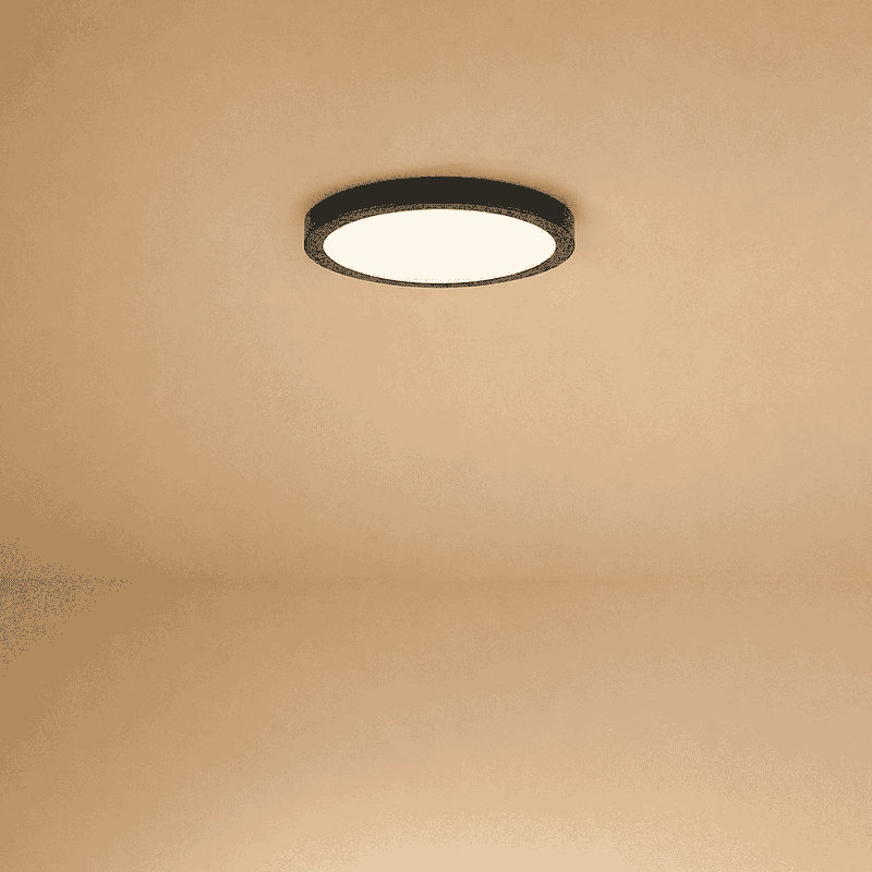 Raed LED Flush Mount in Black, Black, 0.9" H x 10" W x 10" D