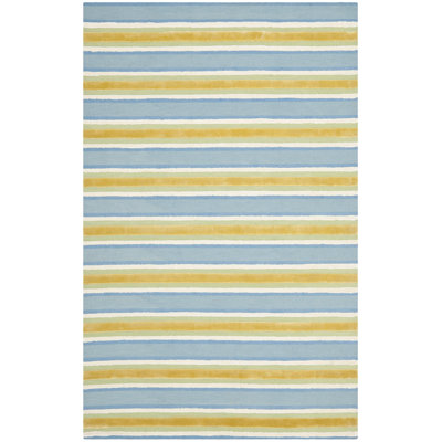 Tapis bleu/beige