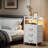 3 Drawer Nightstand with Charging Station & LED Light Strip-2047400301