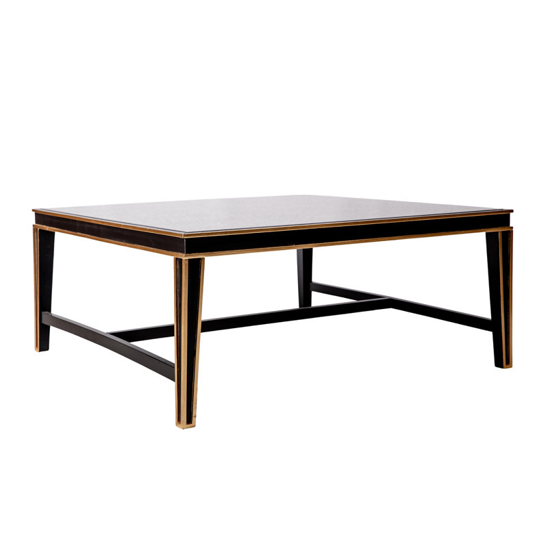Lilly 4 Legs Square Coffee Table, Tricorn Black, 18.5" H x 42.25" L x 42.25" W
