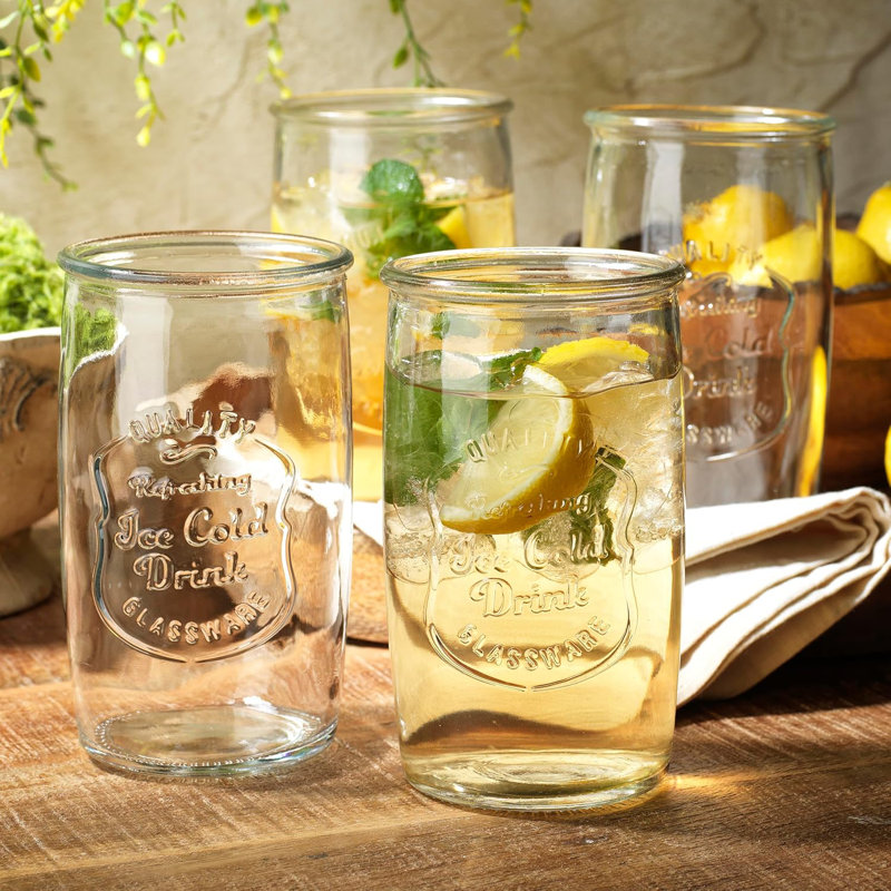 Ensemble de verres en verre gaufré 20 oz pour verres de style italien