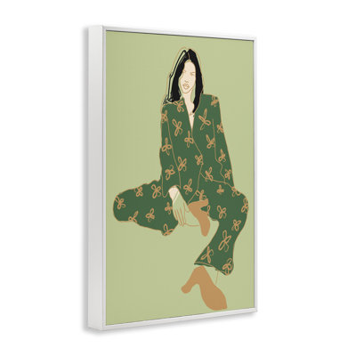 Stylish Girl Sitting Framed Giclee Art by Incado