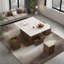 Ensemble de tables basses 5 pièces avec 4 tabourets, 1 rangement caché et 2 tiroirs