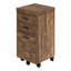 Classeur, mobile à roulettes, tiroirs de rangement, support pour imprimante, bureau, bureau, stratifié brun, contemporain, moderne