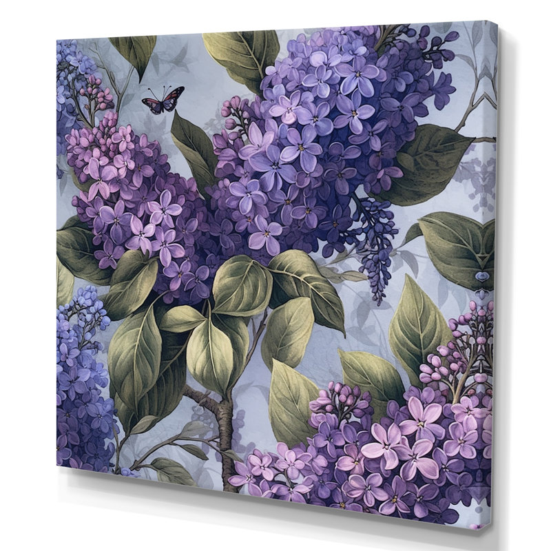 «Lilacs mauves parfumés II», reproduction sur toile, Toile tendue, H 16 po x l 16 po x P 1 po