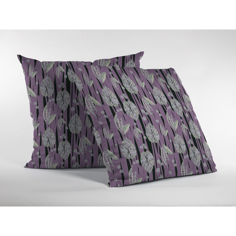 Coussin intérieur à fermeture à glissière Tropics, 16" x 16", Rose / blanc