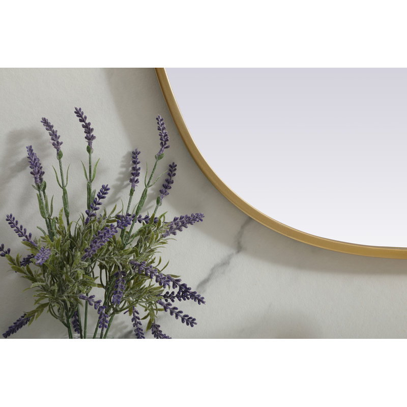 Sabine Metal Curved Oval Wall Mirror, Brass, 30" x 24"