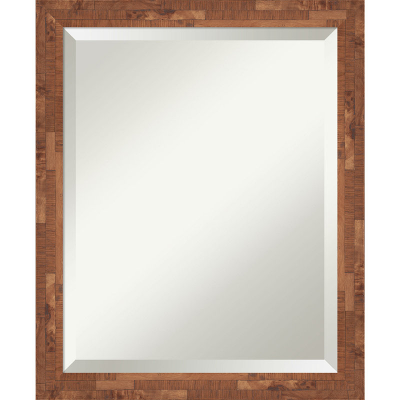 Hookstown Flat Mirror, Distressed Brown, 22.5" x 22.5"
