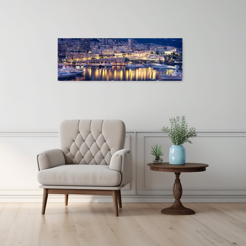 Harbor Monte Carlo Monaco by Bo Brännhage - Wrapped Canvas Panoramic Print, 30.48 cm H x 91.44 cm W