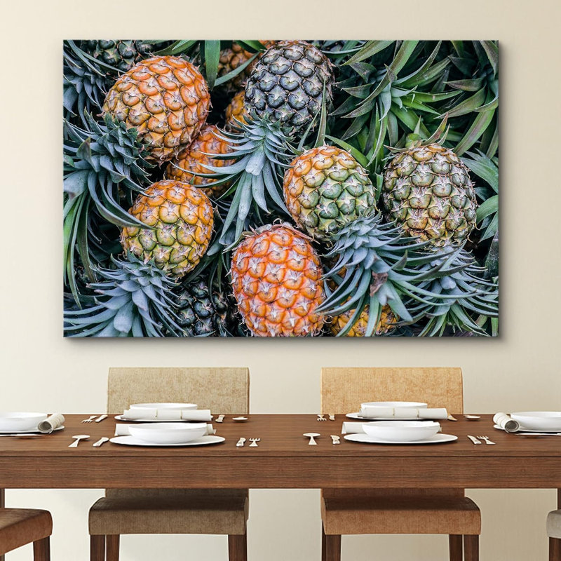 Ananas tropical, plage, ananas frais, nourriture et cuisson, photographie de cuisine, décoration murale rustique