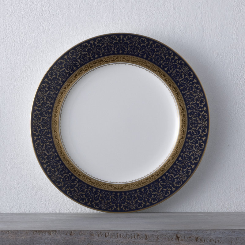Noritake Odessa Cobalt Accent Plates, 9", Gold
