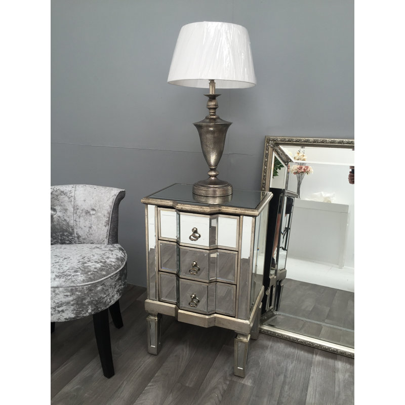 Desdemona 3 Drawer Bedside Table
