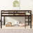 Solid Wooden, Rubber Wooden Loft Bed with Ladder, Bed Platform of Strengthened Slats-1005813444