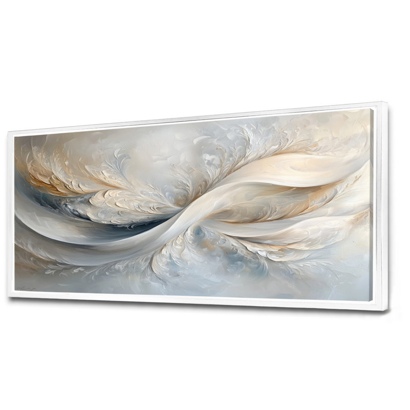 Weitzel - Abstract Wall Art, 28" H x 60" W, Impression encadrée flottante, White
