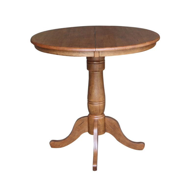 Fabian Counter Height Solid Wood Dining Table, Distressed Oak/Distressed Oak