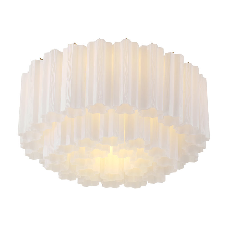 Plafonnier encastré 7 lumières Shaurya, Latin vieilli / blanc