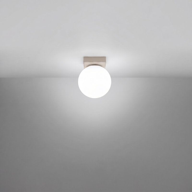 Yoli Steel Flush Mount, Taupe, 12x12x14,5 cm, 1 Light