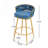 Swivel Counter Height Bar Stools Set Of 2, 31." Bar Height Stools With Hand-Woven Backrest & Gold Metal Legs, Modern Low Back Upholstered Kitchen Chairs With Footrest For Island, Dining Room,Blue-1537592790